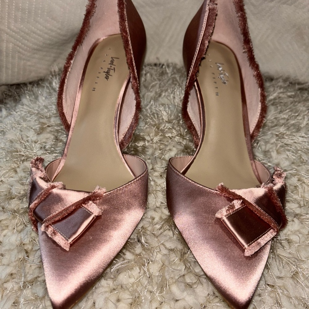 Lord & Taylor Blush Satin Heels